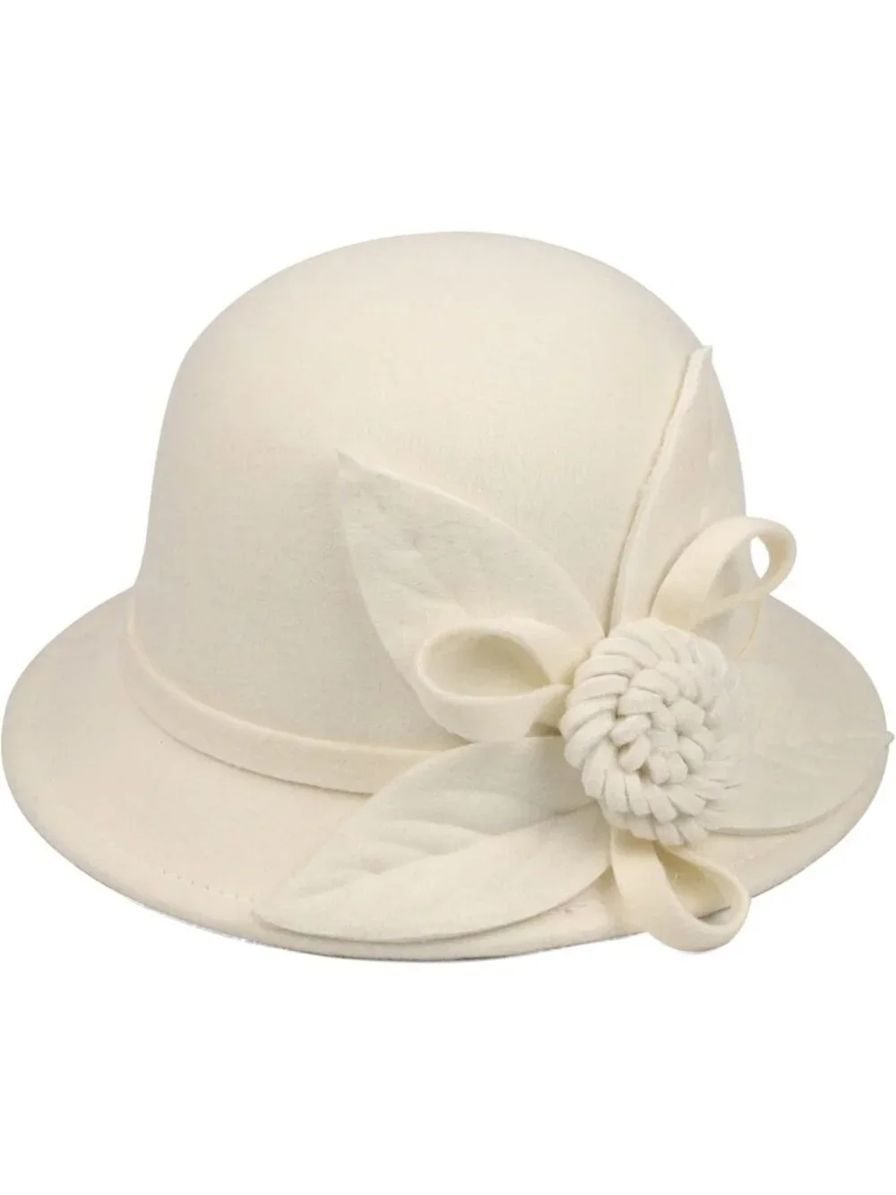 Vintage Wool Felt Bucket Hat for Women - Cloche Fedora with Bow, Winter Chic